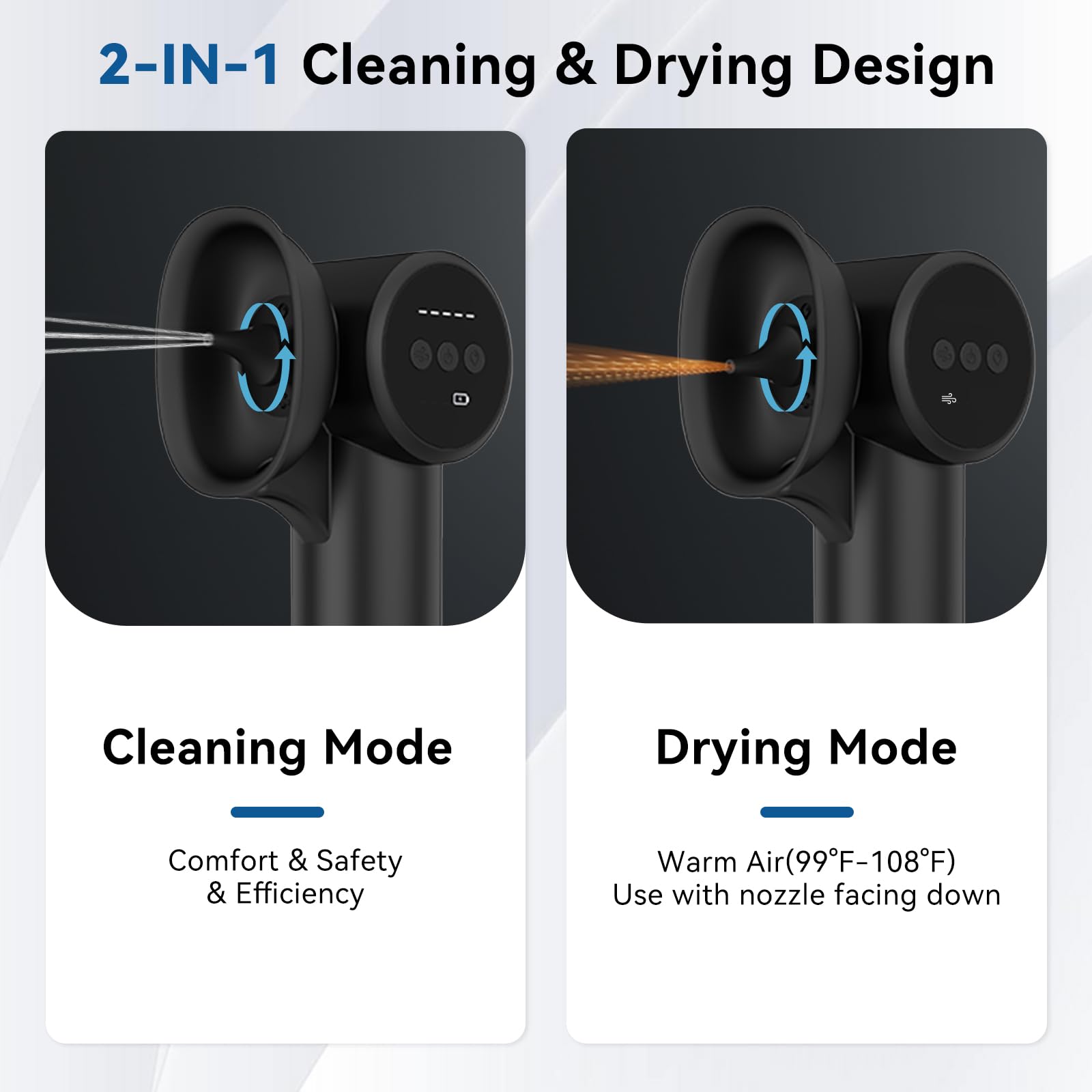 Ikowo ear cleaner with five water pressure modes for customized cleaning.