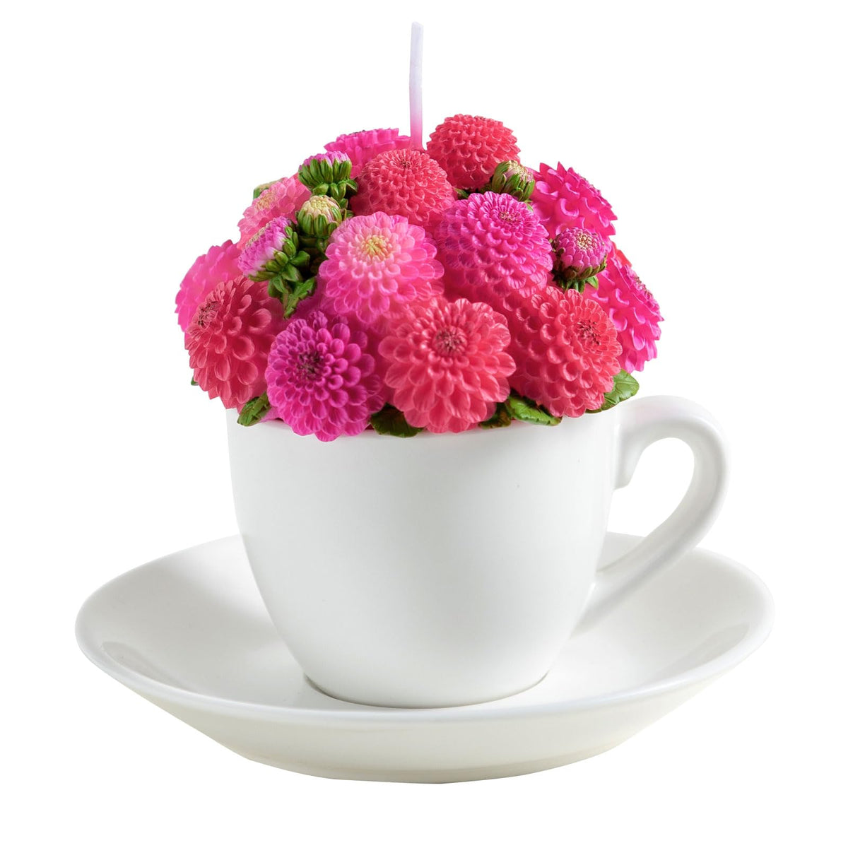 iLikePar Dahlia Bouquet Candle front view with elegant hand-painted design for decor