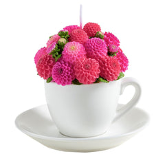 iLikePar Dahlia Bouquet Candle front view with elegant hand-painted design for decor