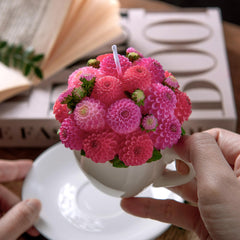 iLikePar Dahlia Bouquet Candle top view showing bouquet shape for centerpieces