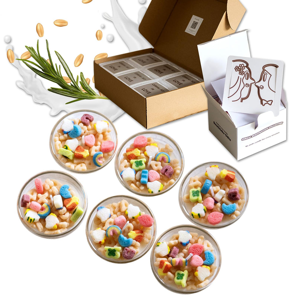 iLikePar mini cereal bowl candle front view, playful design for weddings or gifts