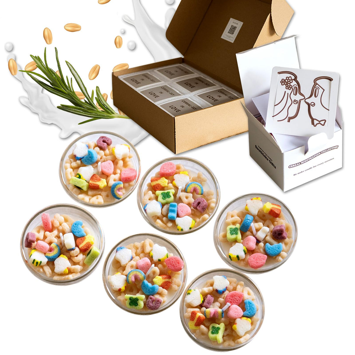 iLikePar mini cereal bowl candle front view, playful design for weddings or gifts