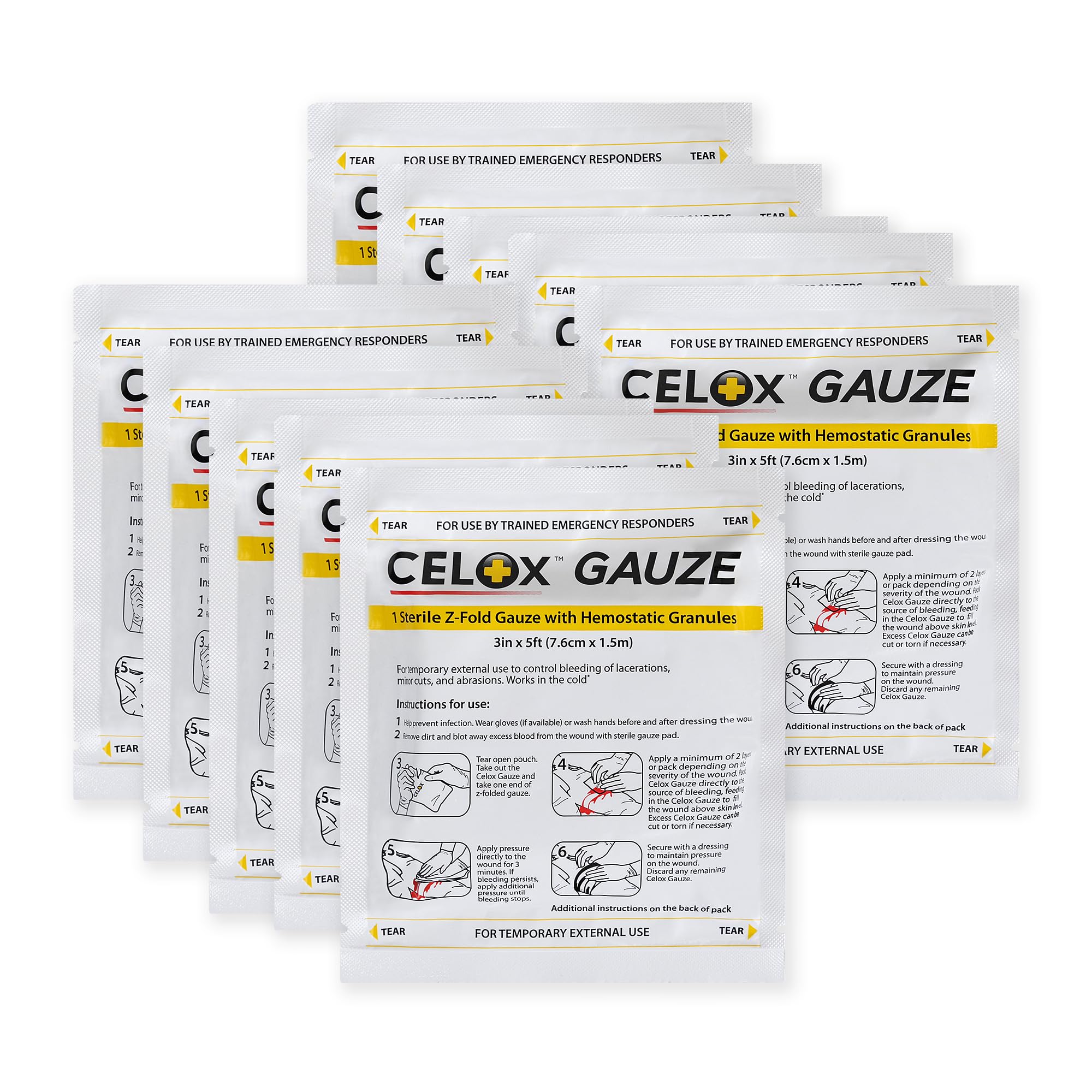 ILIOS Celox Gauze Z-Fold dense weave provides fast-dress capability in critical moments.