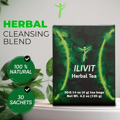 Ilivit herbal blend ingredients featuring botanicals that support gut balance.
