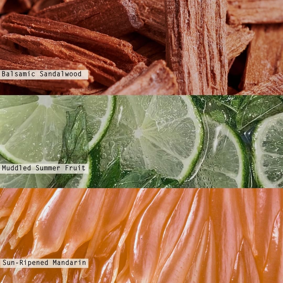 Illume Citrus Crush base sandalwood for a grounded fragrance foundation.