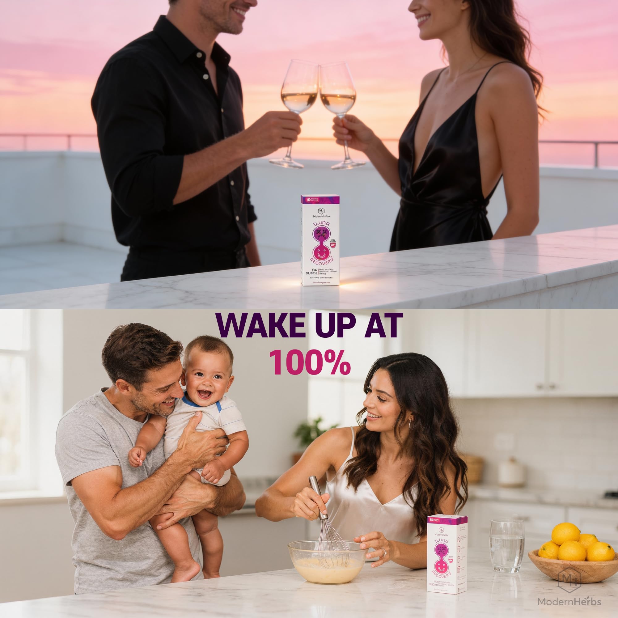 Iluna bottle open for convenient on-the-go pouring