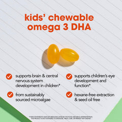 Brain DHA kid-friendly label emphasises gluten-free and allergen-conscious formulation.