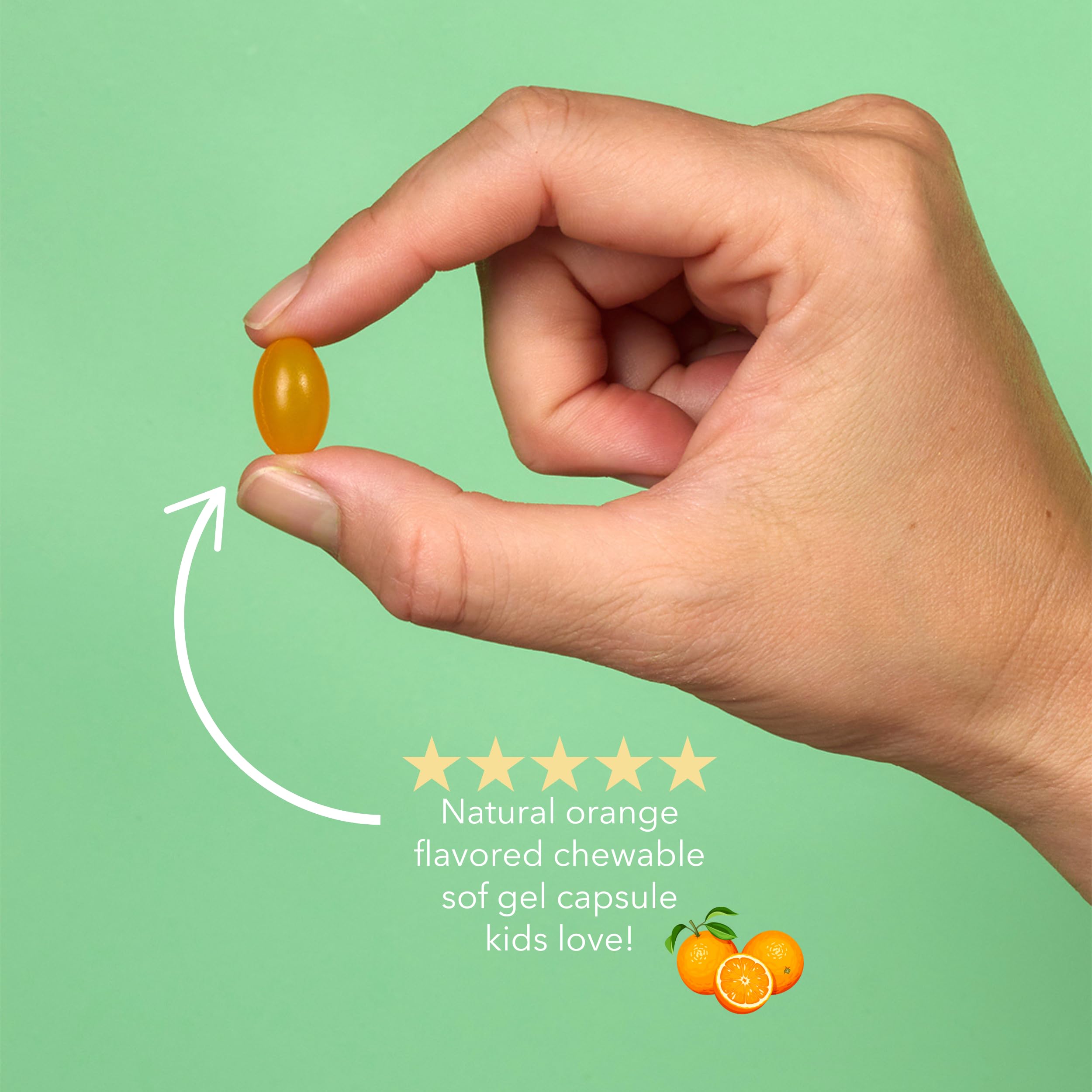 I'm Nutrients Brain DHA soft chews shown as tasty, chewable capsules for kids.
