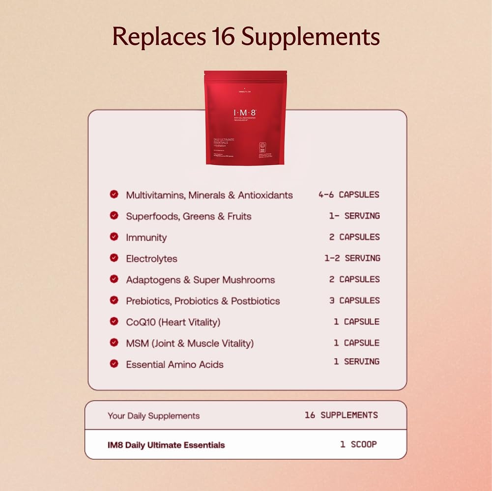 IM8 packaging shows vegan and gluten-free attributes