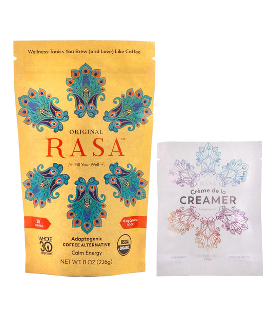 Rasa Koffee Original Adaptogenic Coffee Alternative & Creamer Bundle | Vegan, Keto, Whole30 • 30 Servings