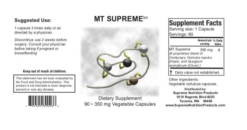 Supreme Nutrition MT Supreme – 90 Vegetarian Herbal Capsules | Cordyceps, Hops & Clove