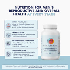 FullWell Fertility Multivitamin for Men | Daily Vitamin for Conception Support | Sperm Motility & Strength | Dietitian-Formulated | Choline, Grapeseed Oil, Folate | 3rd Party Tested, 30 Servings