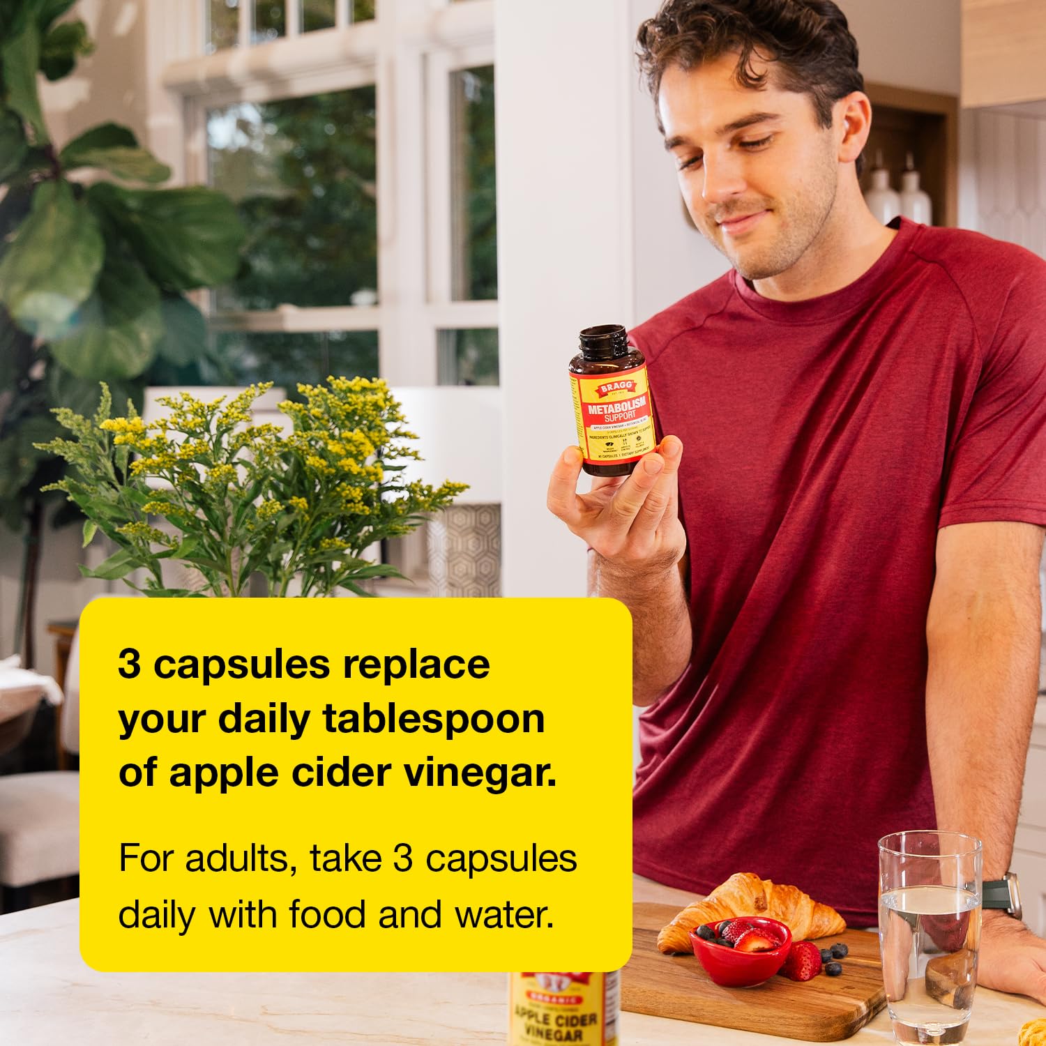 Bragg Metabolism Support Apple Cider Vinegar Capsules | GLP-1 for Weight Management