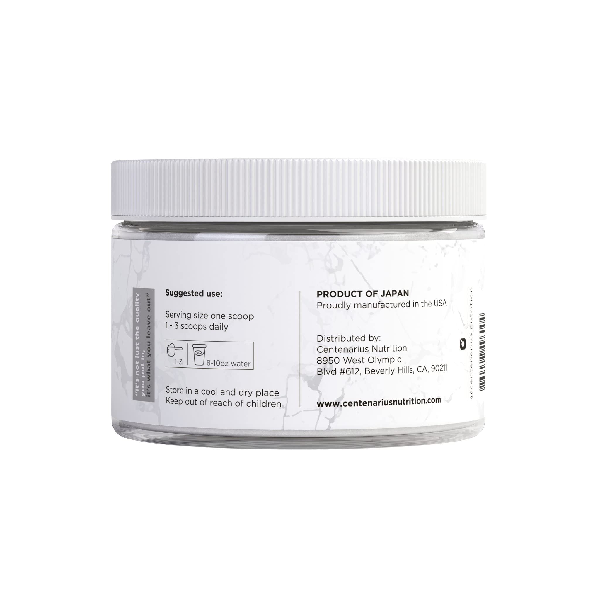 Centenarius Glycine Powder 250g – Vegan, Additive-Free, Third-Party Tested | Post-Workout Recovery, Sleep & Digestion