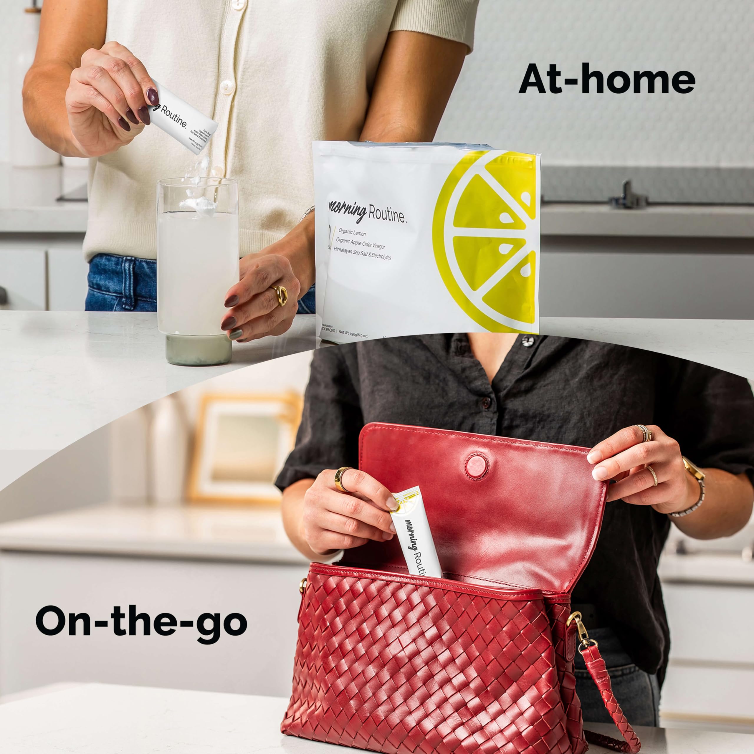 Routine Morning Daily Hydration | Lemon ACV & Sea Salt Electrolyte Packets – Sugar-Free, Keto & Paleo Friendly