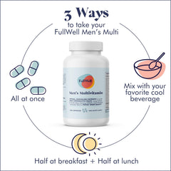 FullWell Fertility Multivitamin for Men | Daily Vitamin for Conception Support | Sperm Motility & Strength | Dietitian-Formulated | Choline, Grapeseed Oil, Folate | 3rd Party Tested, 30 Servings