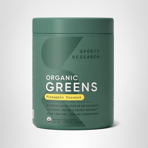 Sports Research Organic Pineapple Coconut Greens – Digestive Health, Energy & Mood Support