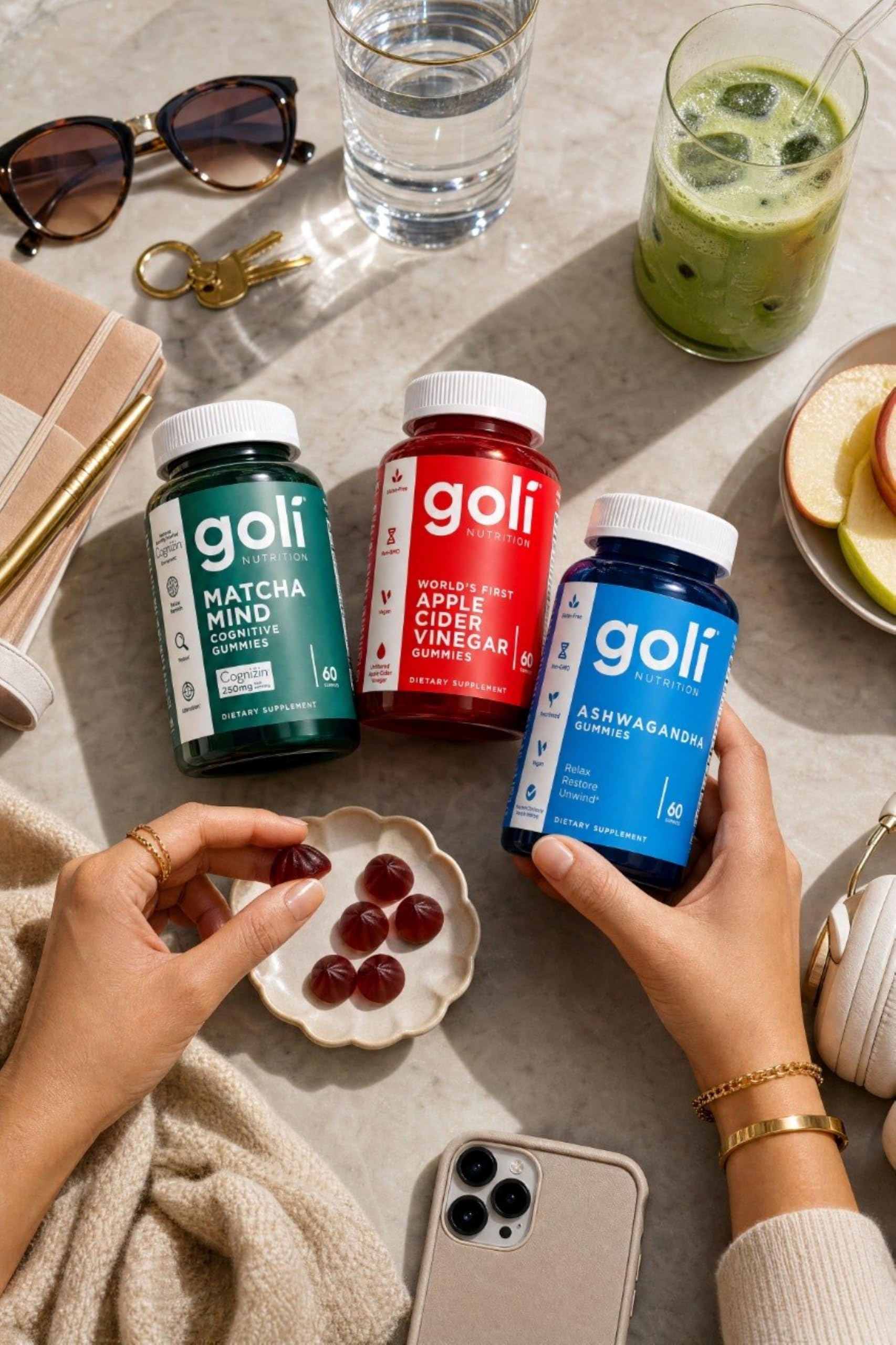 Goli Favorites Bundle: Ashwagandha KSM-66, Apple Cider Vinegar, Matcha Mind Cognizin, Vitamin D2 & B12