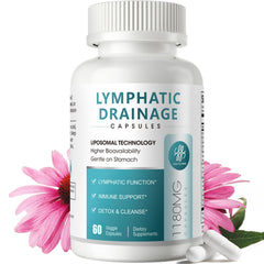 iMATCHME lymphatic drainage bottle front with capsules for lymph support