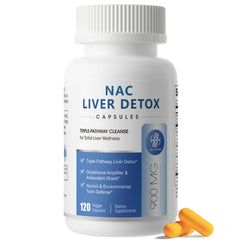 iMATCHME NAC 900mg capsules bottle on table for daily detox support