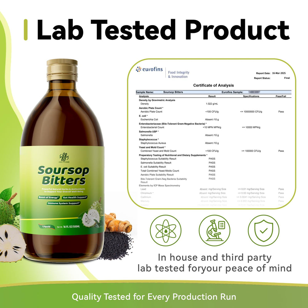 iMATCHME Soursop Bitters soursop fruit image highlighting natural origin.