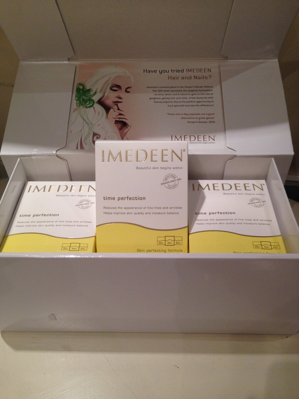 Imedeen Time Perfection 360 bottle with capsules for smoother, hydrated skin