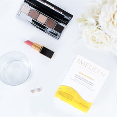 Two tablets daily of Imedeen Time Perfection as part of routine for skin support