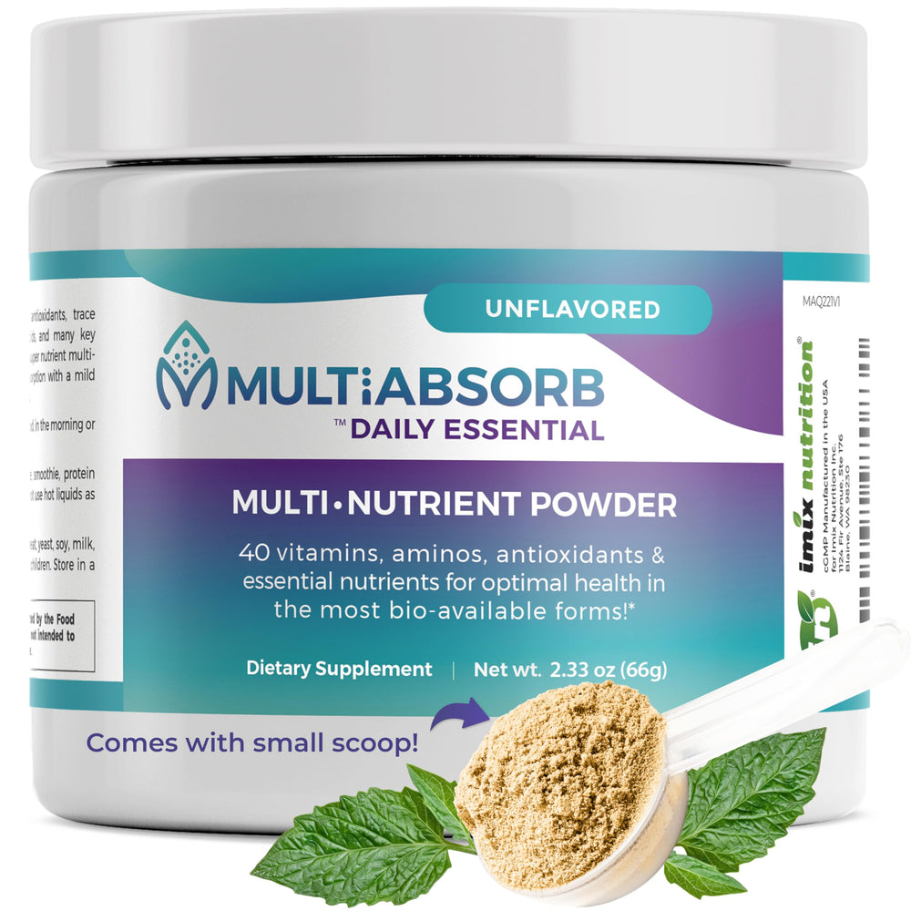 Imix MultiAbsorb daily essential scoop for quick mixing in beverages