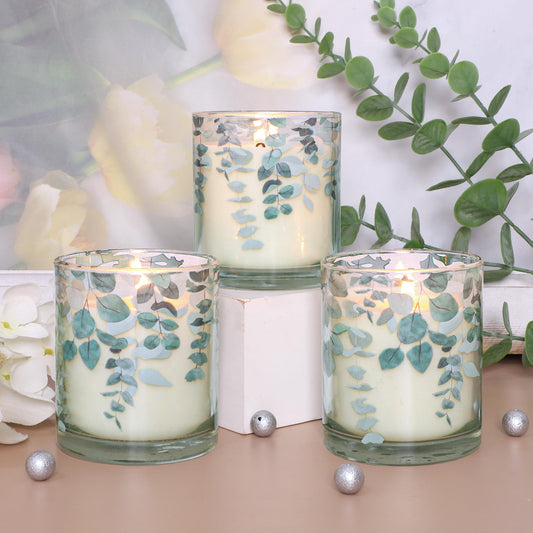 Immeiscent 3 pack eucalyptus glass jar candles provide elegant ambiance