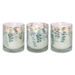 Immeiscent home decor table tray candle casting warm light