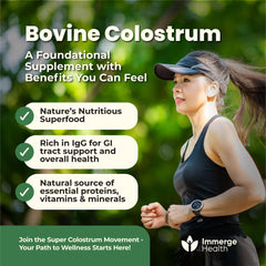 Immerge Health colostrum powder in a coffee cup blends subtly.