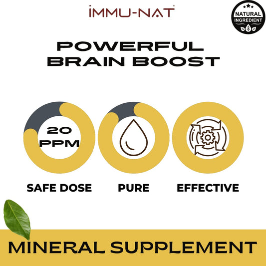 Immu-nat colloidal gold liquid being poured for potential mental clarity