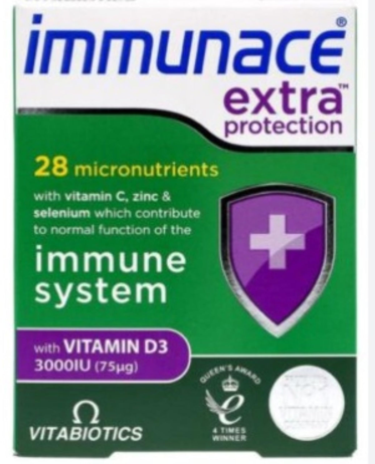 Immunace Extra Protection tablets in a bottle support daily immune health.