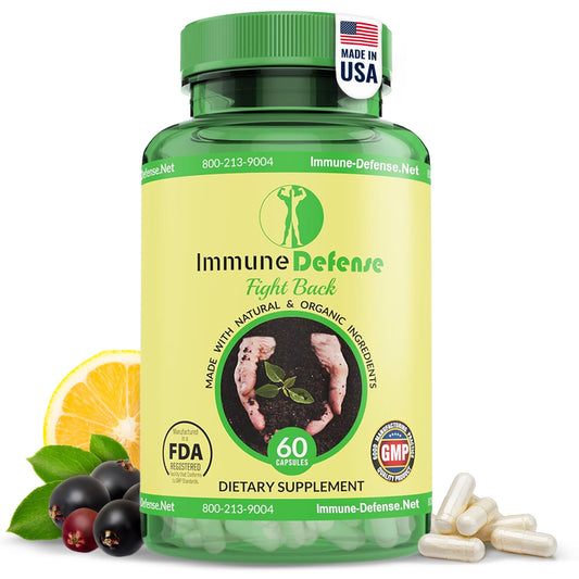 Immune Defense bottle front showing packaging for daily immune support