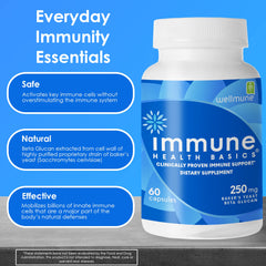 Immune Health Basics beta-glucan capsules for easy daily use.