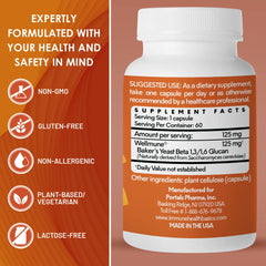 Immune Health Basics clinical research label emphasizing studied beta glucan benefits