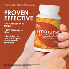 Immune Health Basics daily-use bottle illustrating a convenient 60-capsule supply