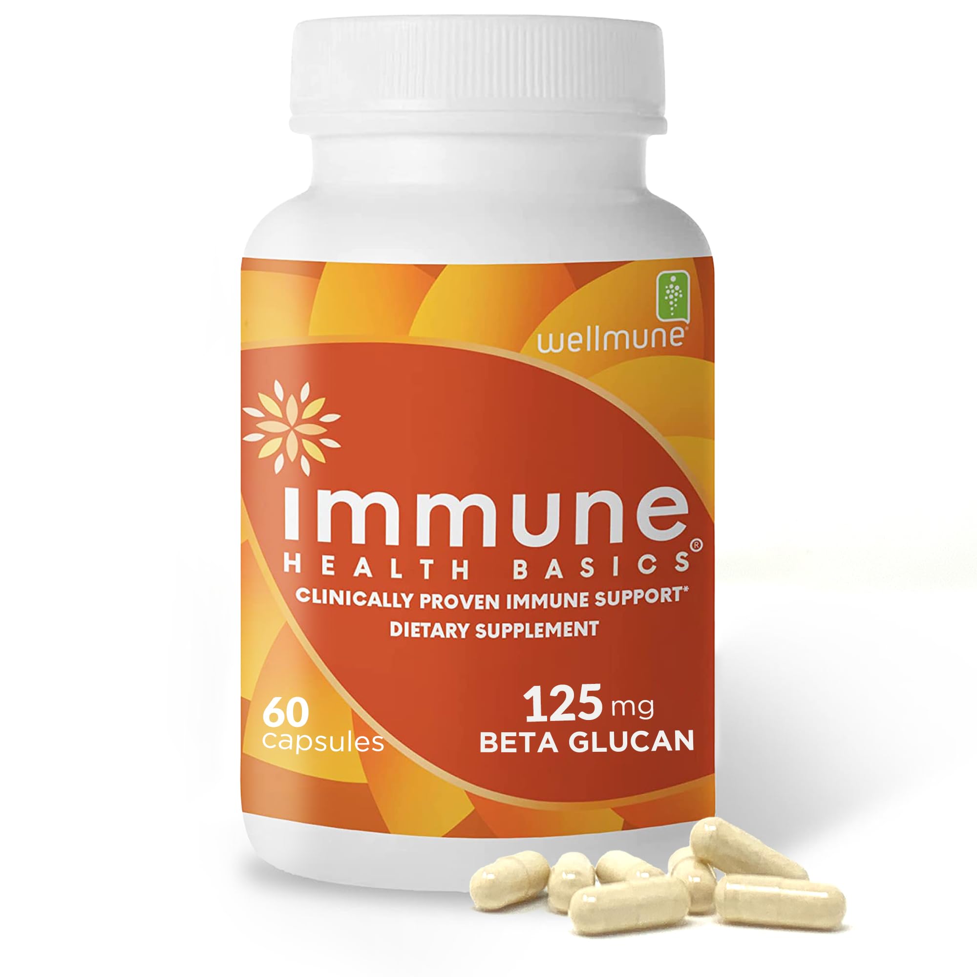 Immune Health Basics Ultra Strength bottle showing beta glucan capsules for daily immune support