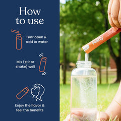 Pouring Immune Ready powder into water bottle during a workout.