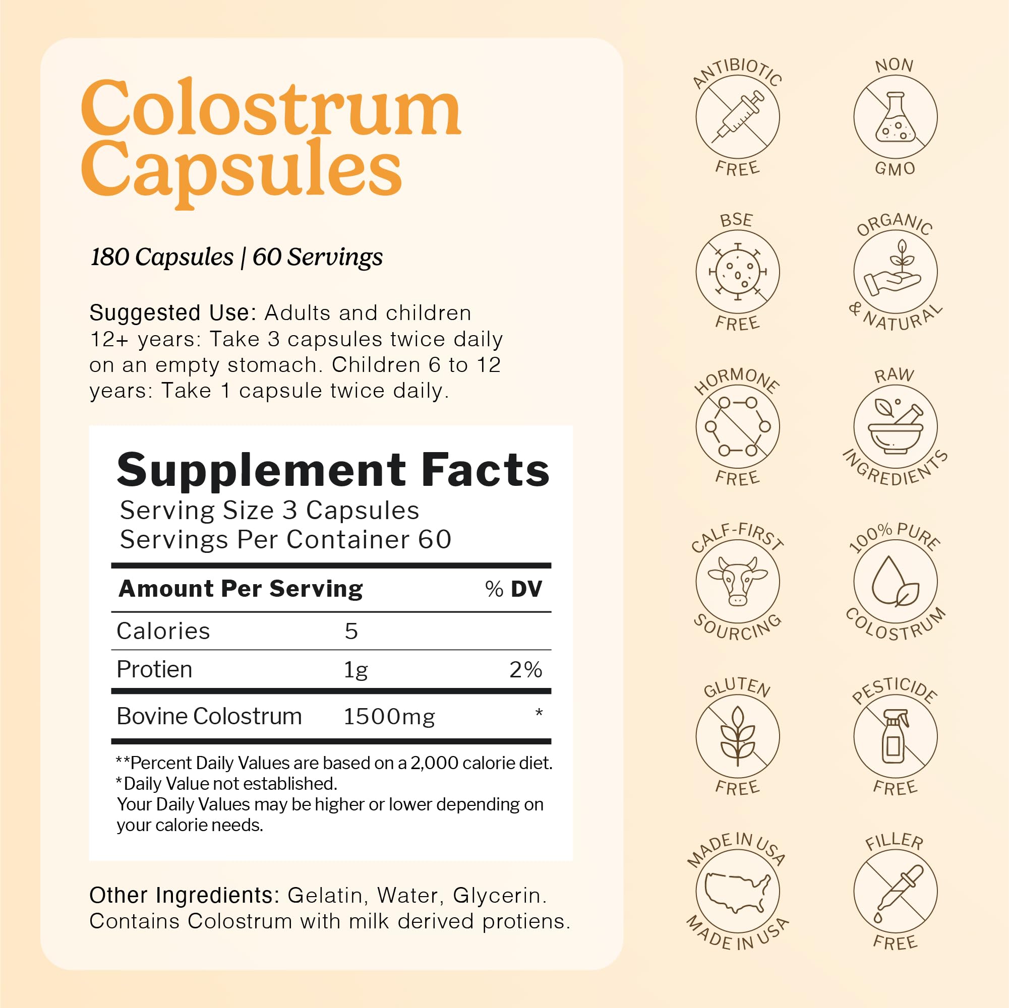 Immune-Tree colostrum capsules close-up highlighting convenient daily capsule form.