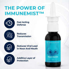Person using ImmuneMist nasal spray for a refreshing cleanse.