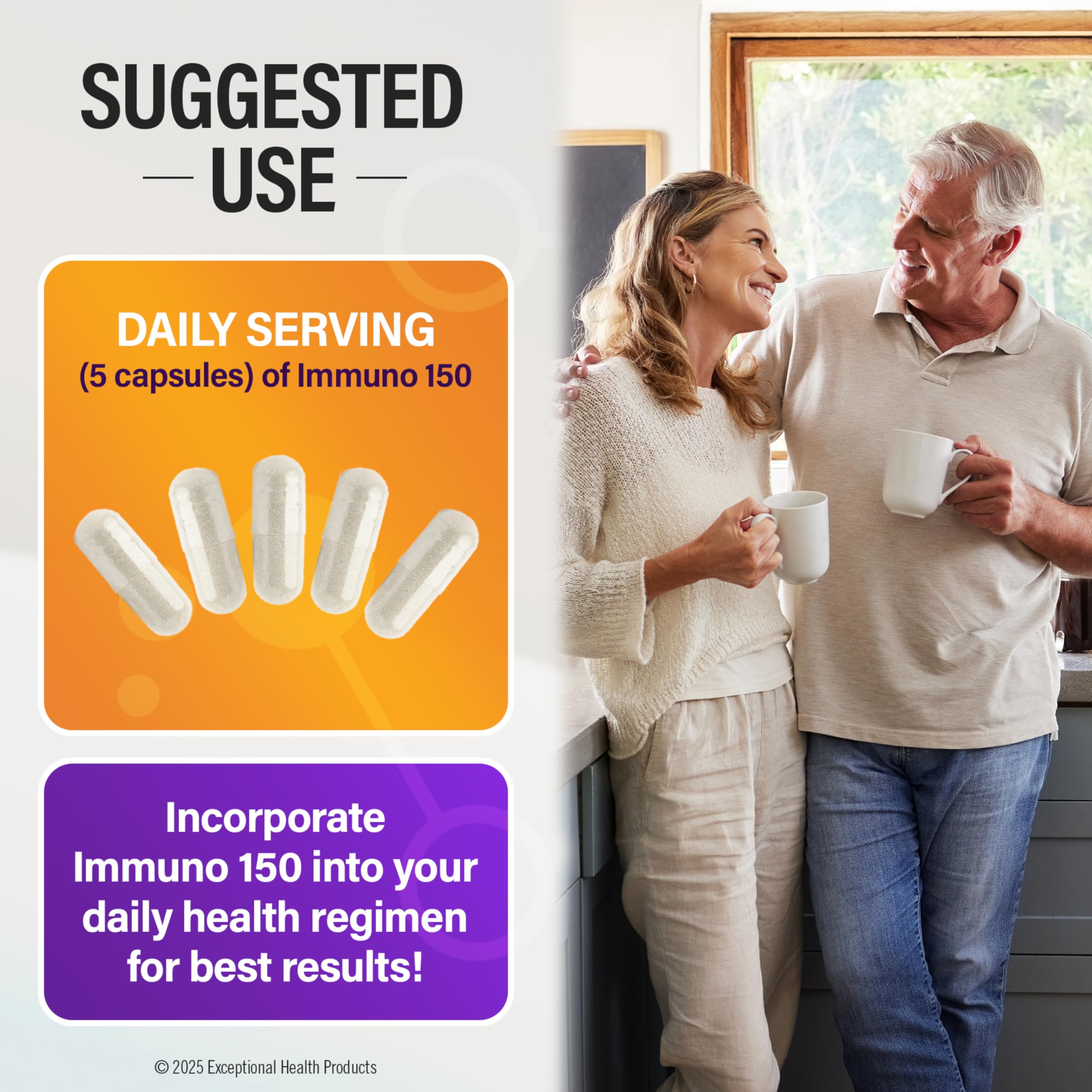 Immuno 150 CoQ10 and eye-support nutrients near the capsule pair.