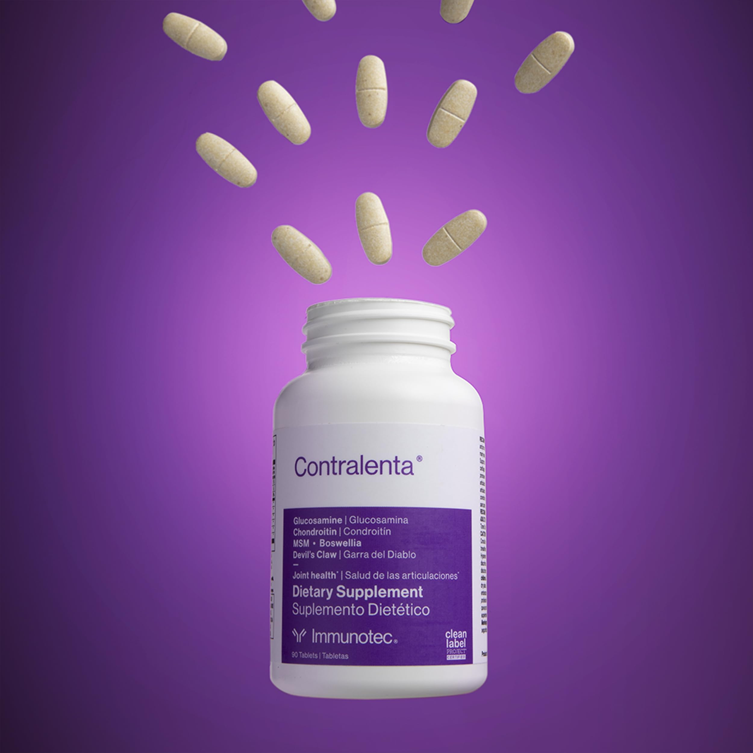 Immunotec Contralenta capsules close-up showing product form.