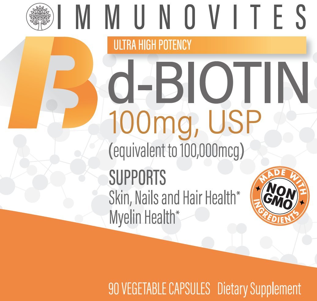 IMMUNOVITES High Dose Biotin packaging in a daily-use setup