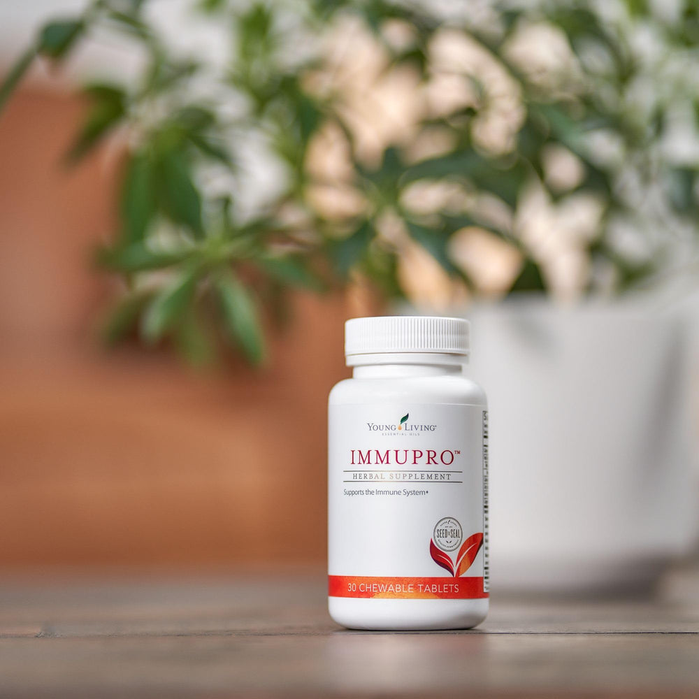 Young Living ImmuPro closeup of the foil seal and packaging freshness.