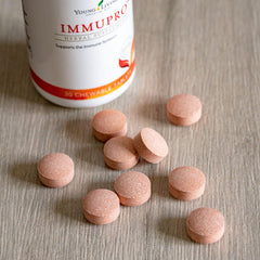 ImmuPro chewable tab closeup showing texture and easy-to-take format.