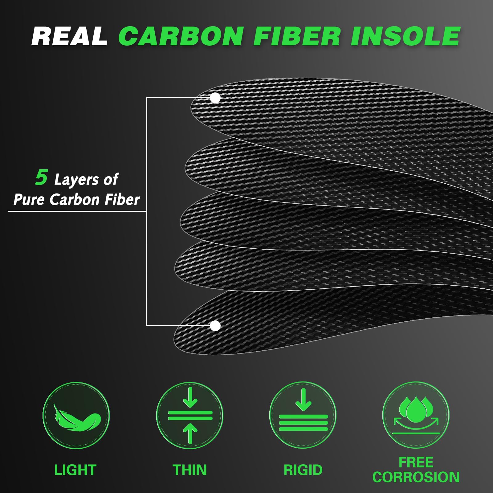Imonujo carbon fiber insole for basketball shows rigid toe plate for quick movements.