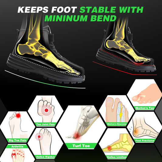 Imonujo carbon fiber insole in shoe shows versatile fit for sneakers and hiking boots.