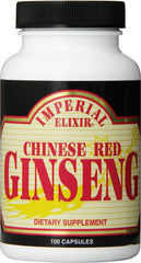 Imperial Elixir Ginseng Chinese Red capsules bottle shot for daily energy and focus.