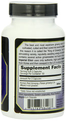 Imperial Elixir Korean Red Ginseng 600 mg bottle back label with usage directions